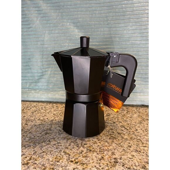 Aroma Black stove top expresso maker new with tags - Picture 1 of 10